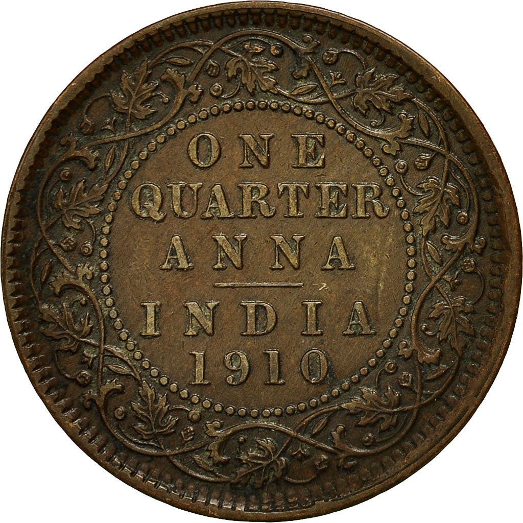 India - British | 1/4 Anna Coin | King Edward VII | Km:502 | 1906 - 1910