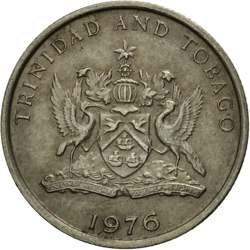 Trinidad en Tobago 10 cent munt | Koningin Elizabeth II | Brandende Hibiscus | KM27 | 1974 - 1976