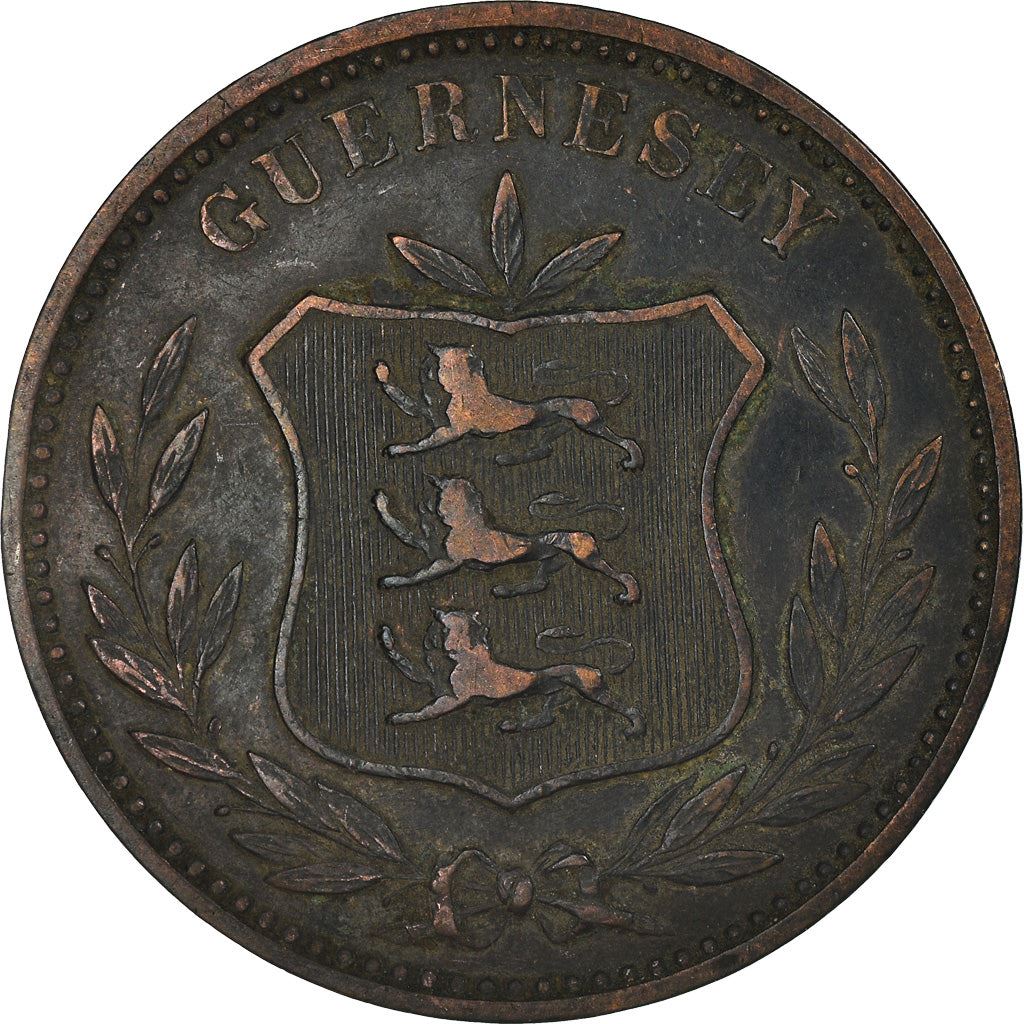 Guernsey 8 Doubles Coin | KM7 | 1864 - 1911
