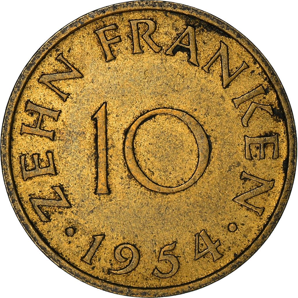 Saar | 10 Franken Coin | Industrial scene | Km:1 | 1954