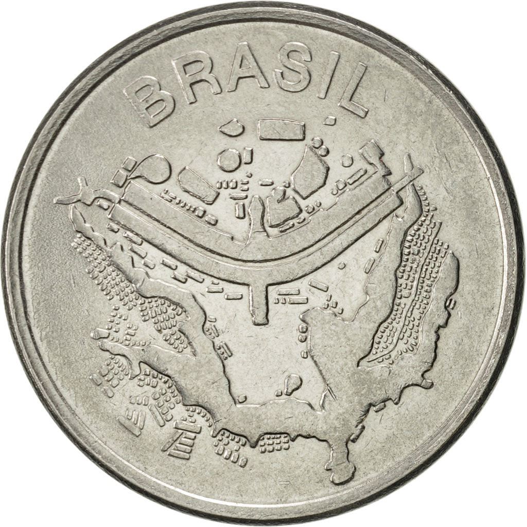 Brazil | 50 Cruzeiros Coin | Map of Brasilia | Km:594 | 1981 - 1984
