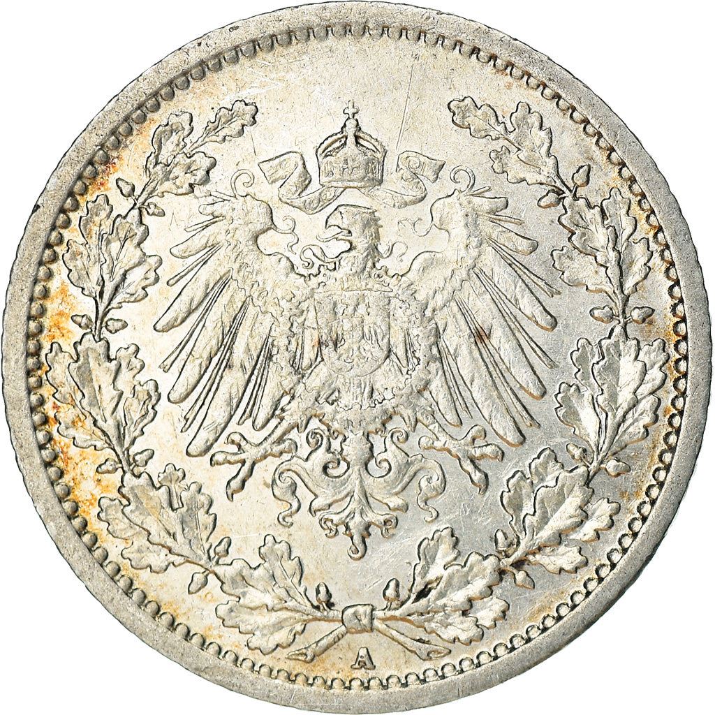 German Empire 1/2 Mark Coin | Deutsches Reich | Wilhelm II | Type 2 | KM17 | 1905 - 1919