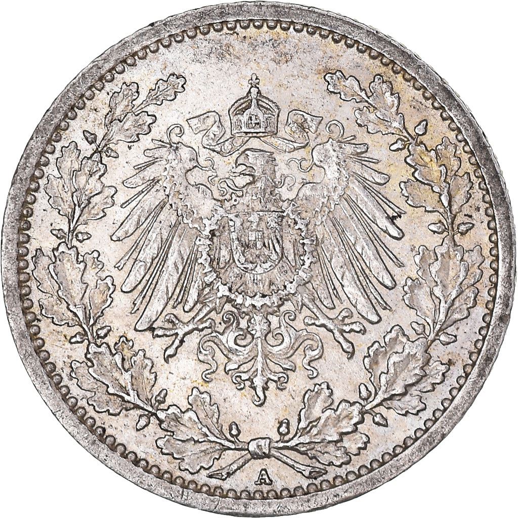 German Empire 1/2 Mark Coin | Deutsches Reich | Wilhelm II | Type 2 | KM17 | 1905 - 1919