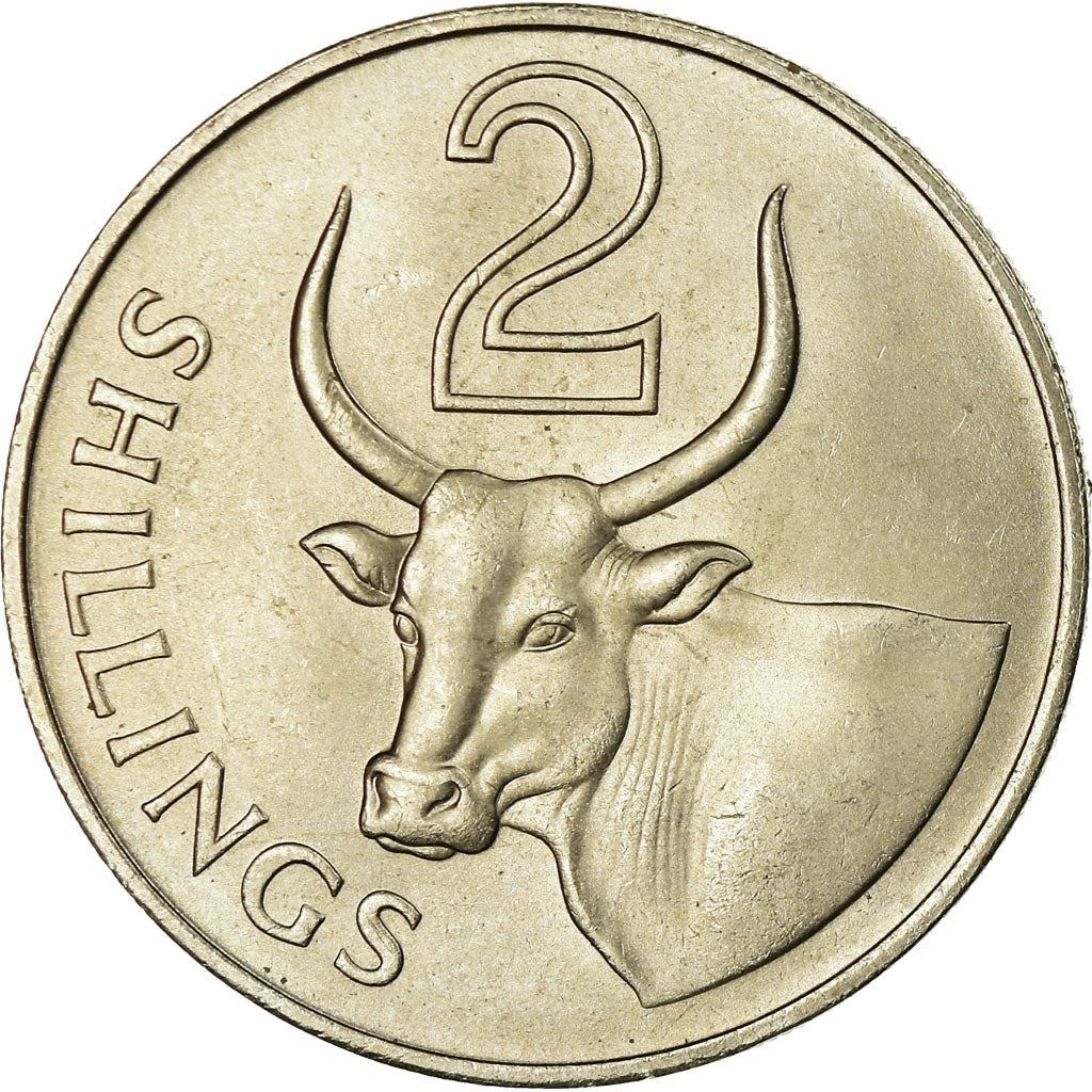 The Gambia | 2 Shillings Coin | African Ox | Km:5 | 1966