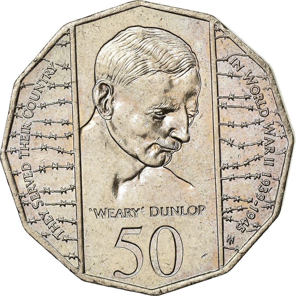 Australia | 50 Cents Coin | Sir Edward Dunlop | Km:294 | 1995