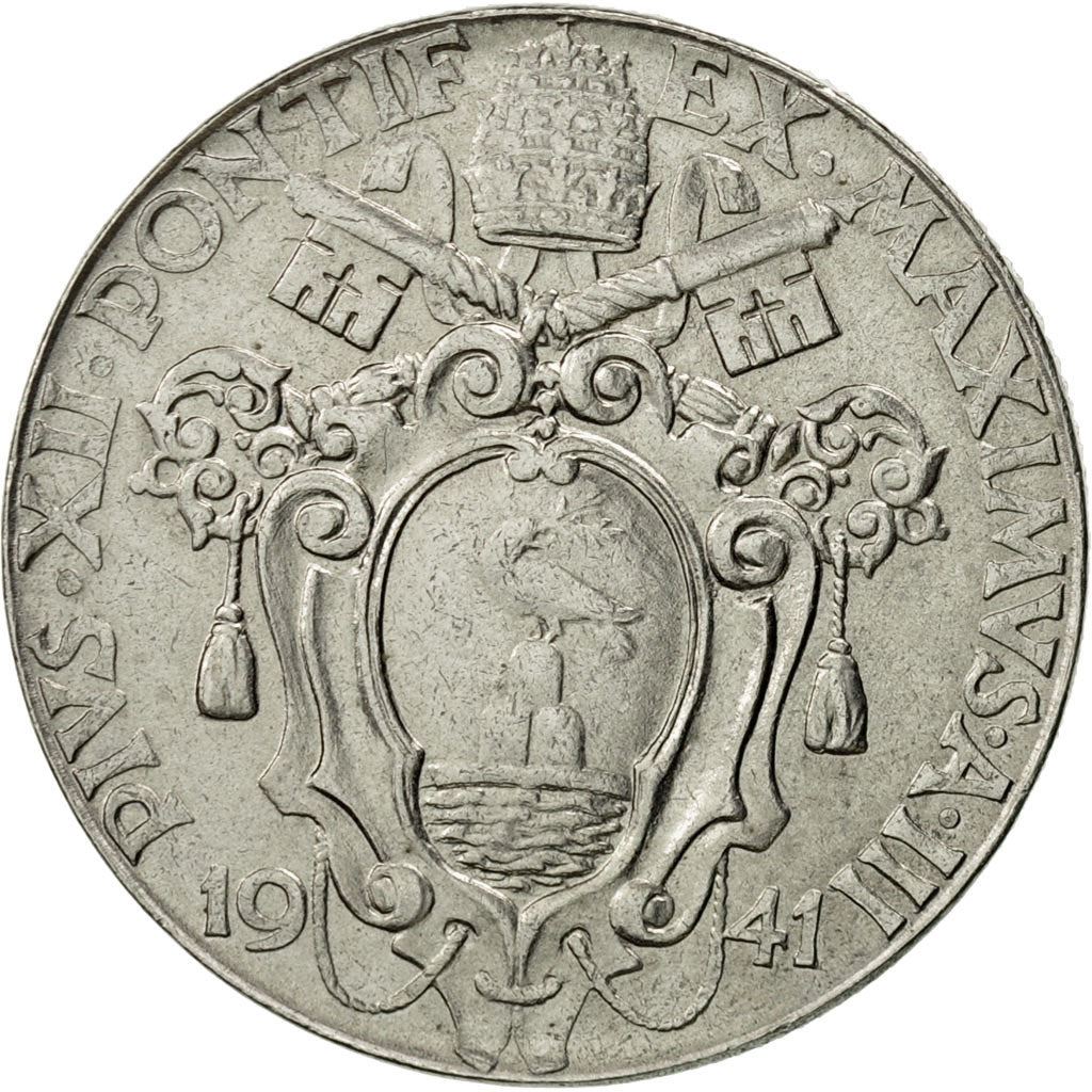 Vatican City | 2 Lire Coin | Pius XII | Km:27A | 1940 - 1941