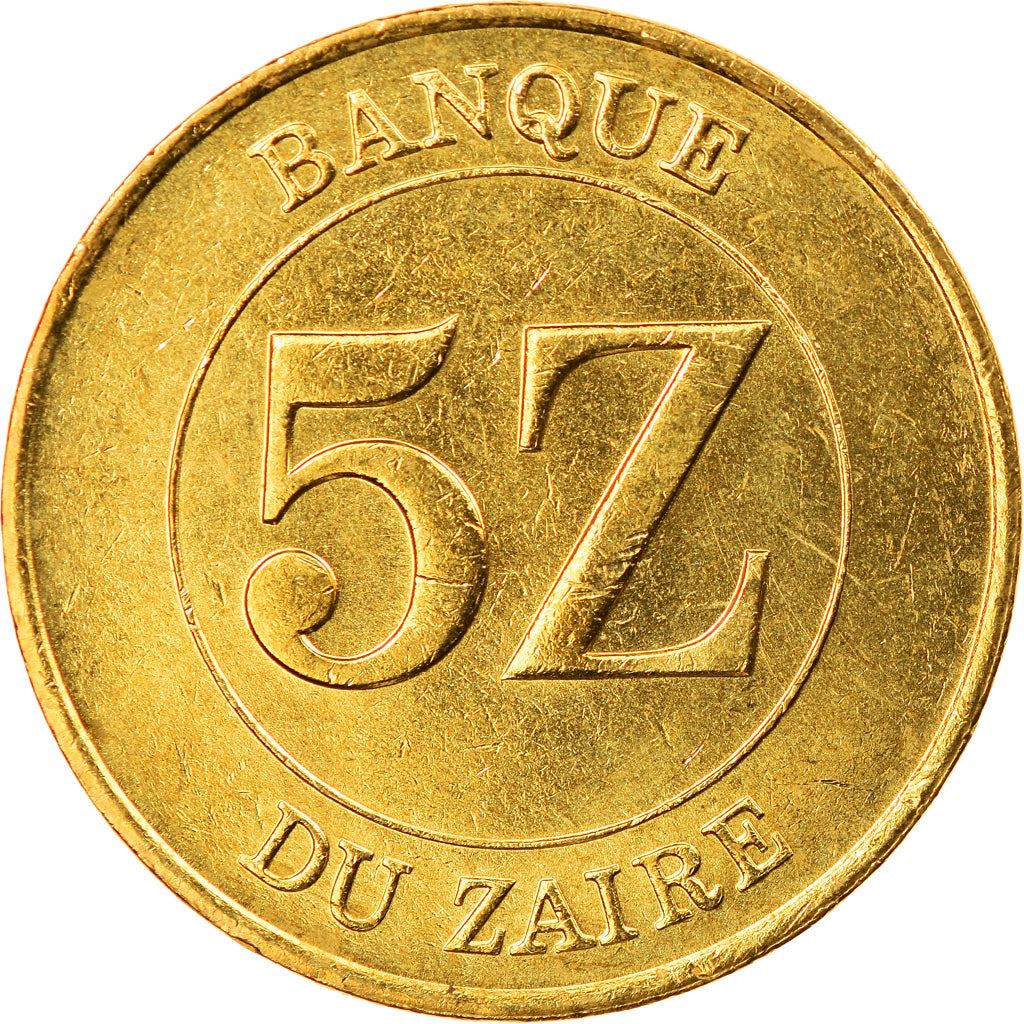 Zaire | 5 Zaires Coin | Mobutu Sese Seko | Km:14 | 1987