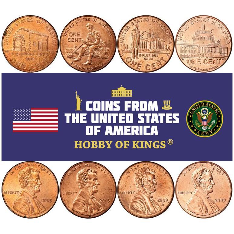 USA | Sæt med 4 mønter | 1 cent | 2009