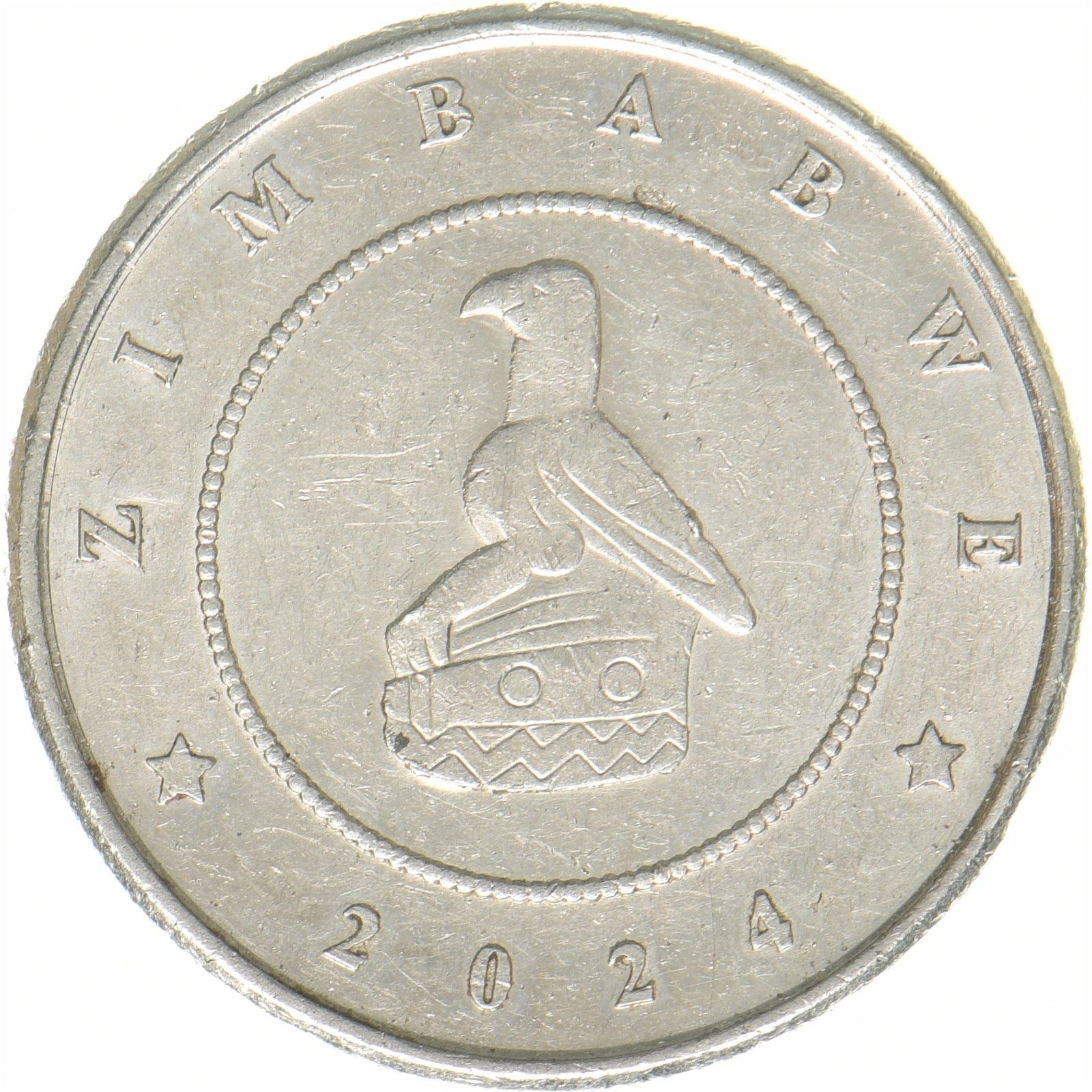 Zimbabwe | 2 Zig-mønt | Zimbabwes ruiner | Forniklet stål | UC:3 | 2024