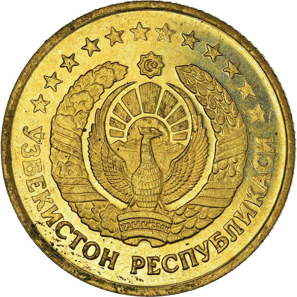 Uzbekistan | 5 Tiyin Coin | Stars | Cotton | Wheat | Sun | Huma Bird | Km:3 | 1994