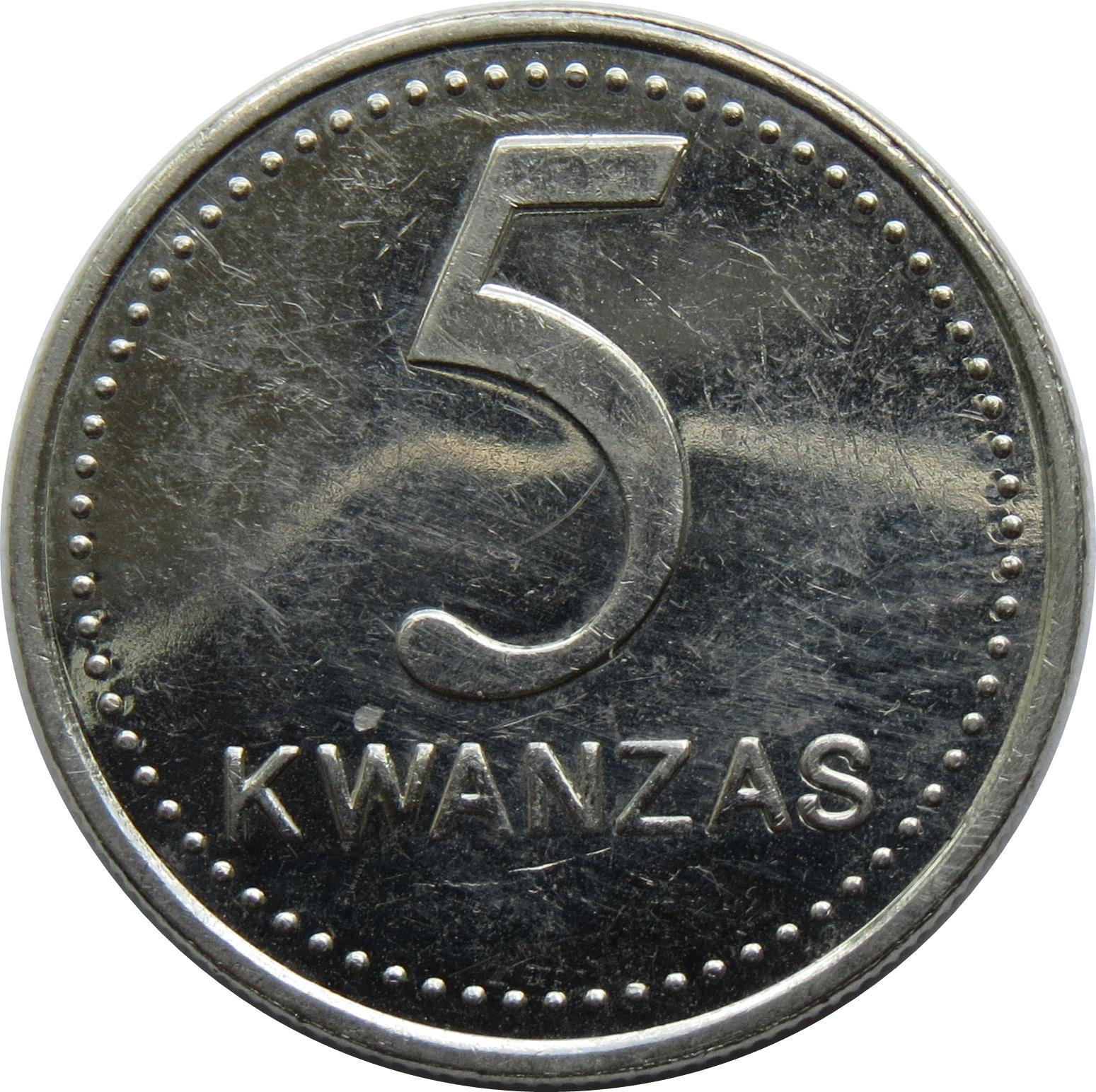 Angola | 5 Kwanzas Coin | Gear | Wreath | KM:99 | 1999