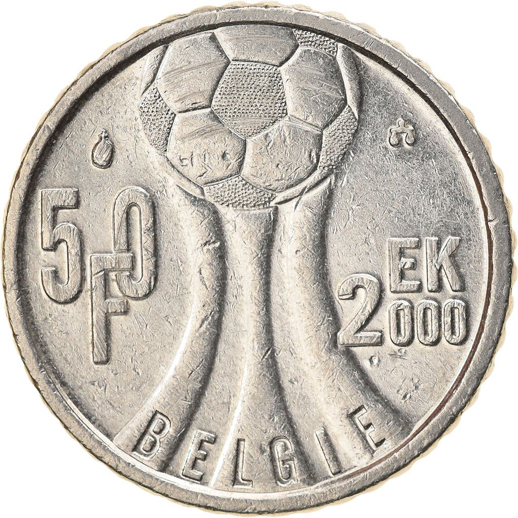 Belgio | Moneta da 50 franchi | Campionato di calcio | Km:214 | 2000