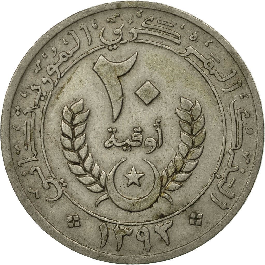 Mauritania | 20 Ouguiya Coin | Coat of Arms | Km:5 | 1973 - 2003