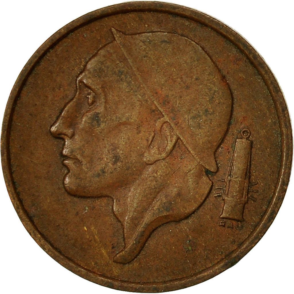 Belgium | 50 Centimes Coin | Miner | Lamp | Crown | Wings | Km:144 | 1952 - 2001