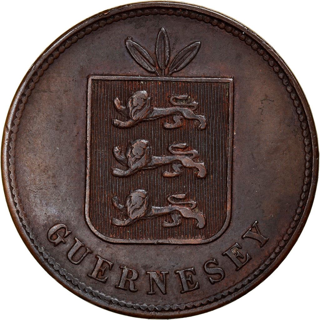 Guernsey 4 Doubles Coin | Guernsey Arms | KM5 | 1864 - 1911