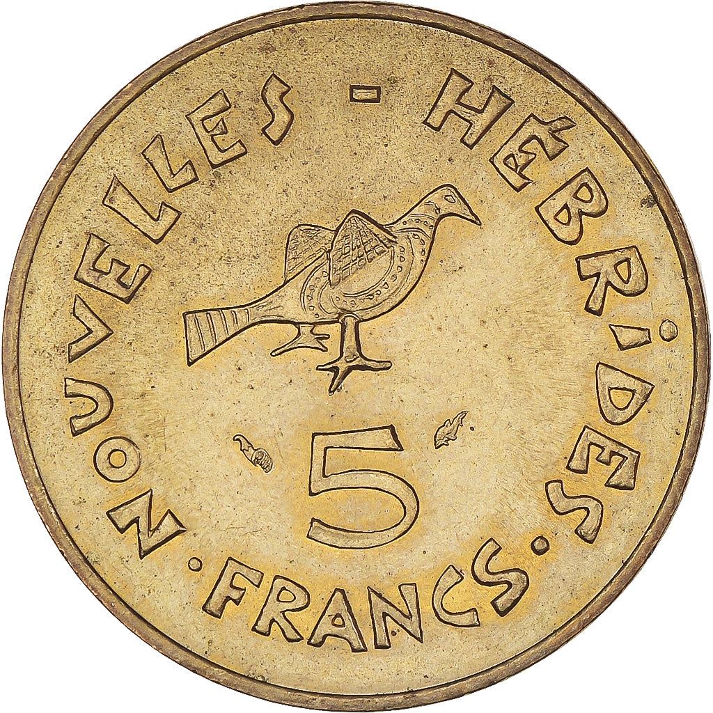 New Hebrides | 5 Francs Coin | Marianne | Frigate Bird | Km:6.2 | 1975 - 1982