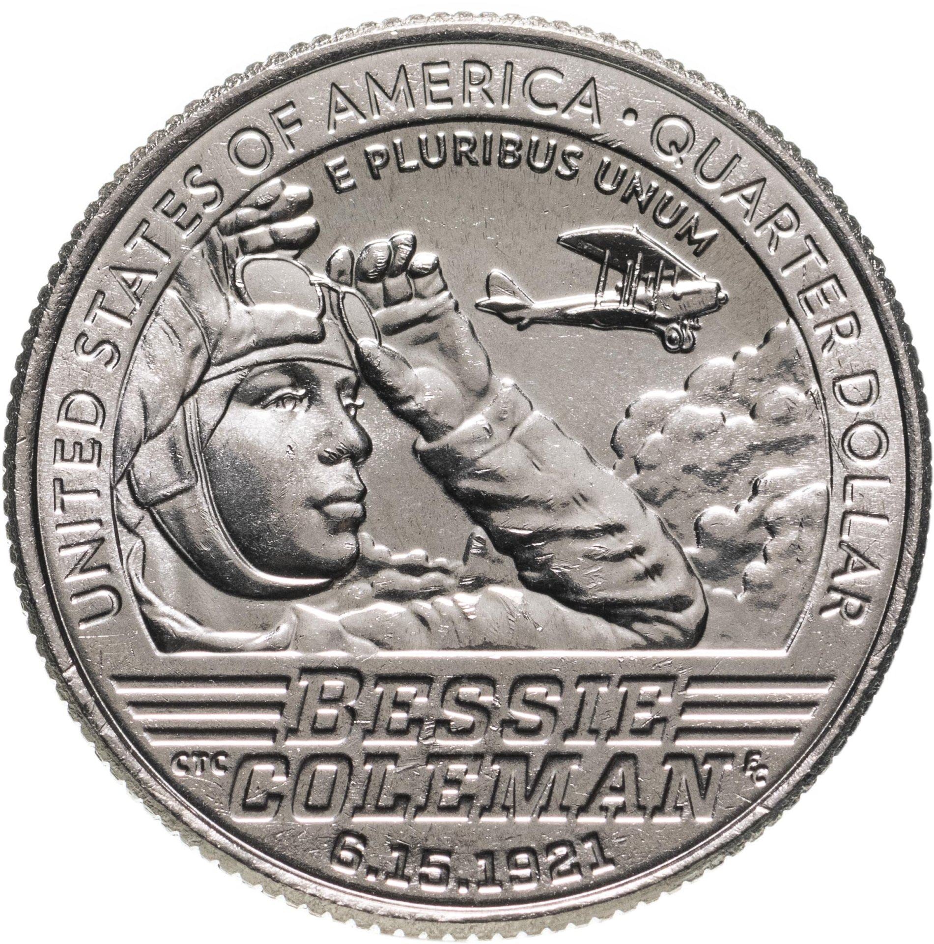 États-Unis | Pièce de 1/4 Dollar | Bessie Coleman | KM : 778 | 2023