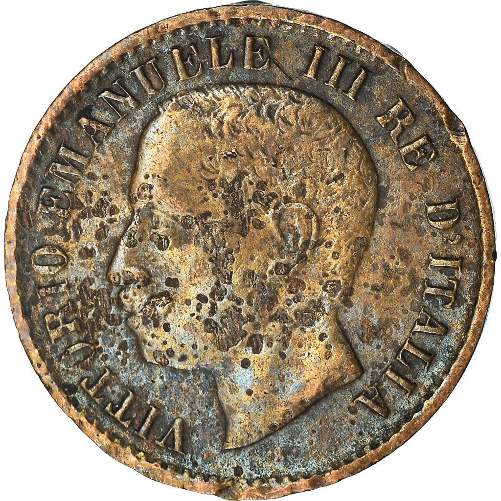 Italy 1 Centesimo Coin Vittorio Emanuele III | Branch | Oak Laurel | Star | KM35 | 1902 - 1908