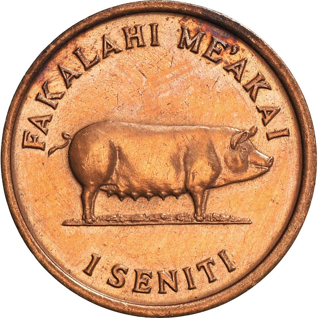 Tonga | 1 Seniti Coin | Corn | Pig | FAO | Km:42 | 1975 - 1979