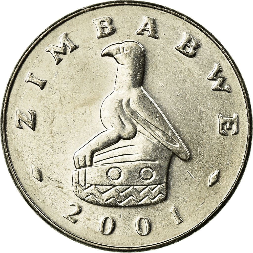 Zimbabwe | 50 Cents Coin | Radiant sun rising | Km:5A | 2001 - 2003