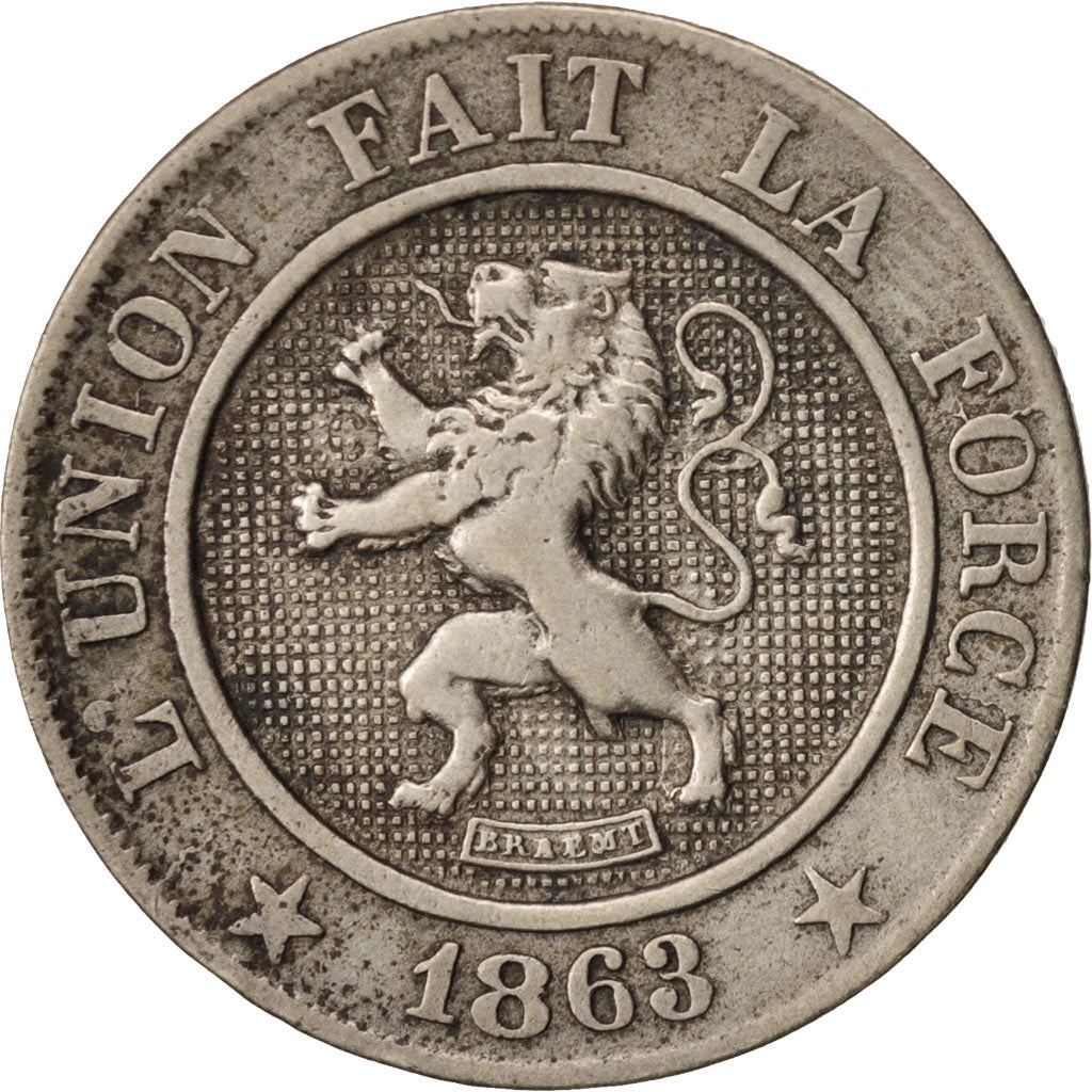 Belgien | 10-Centimes-Münze | Léopold I. | Kupfernickel | KM:22 | 1861–1864