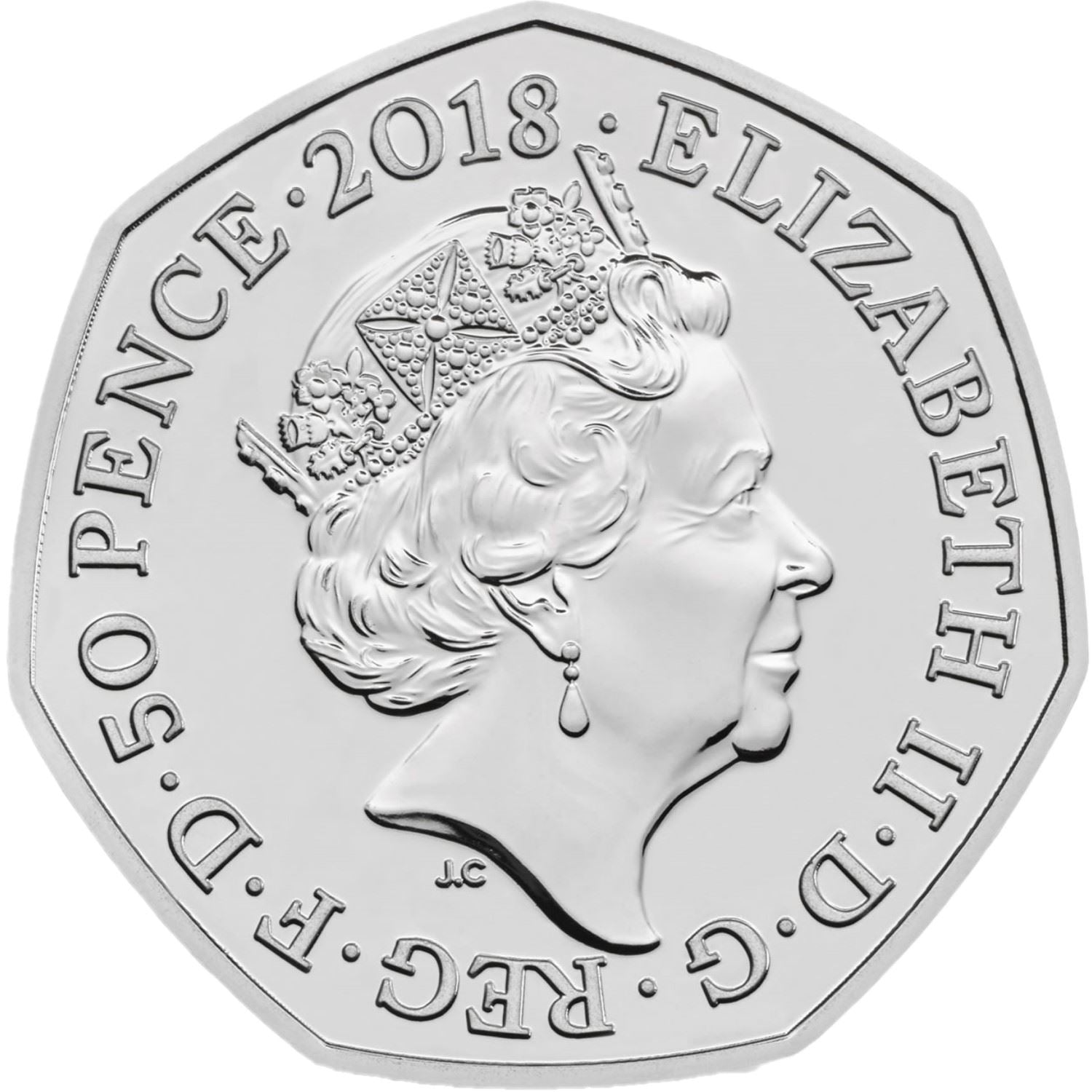 ピーターラビット50ペンス銀貨（2018年）イギリス
