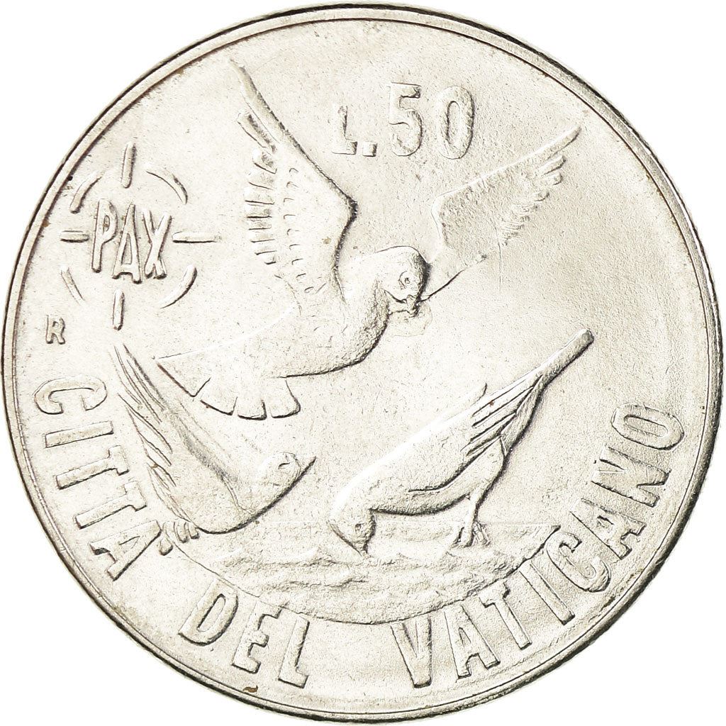 Vatican City | 50 Lire Coin | Doves | Km:179 | 1984