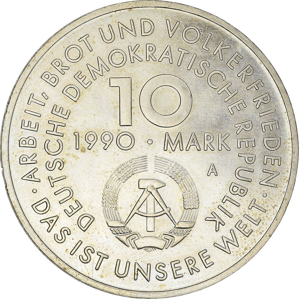 German Democratic Republic 10 Mark Coin | International Labour Day | KM136 | 1990