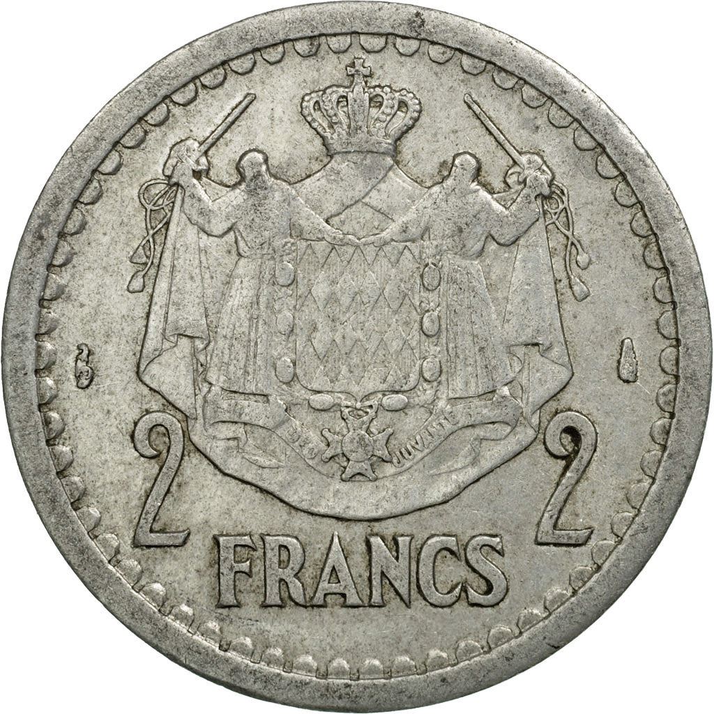Monaco | 2 Francs Coin | Louis II | Km:121 | 1943