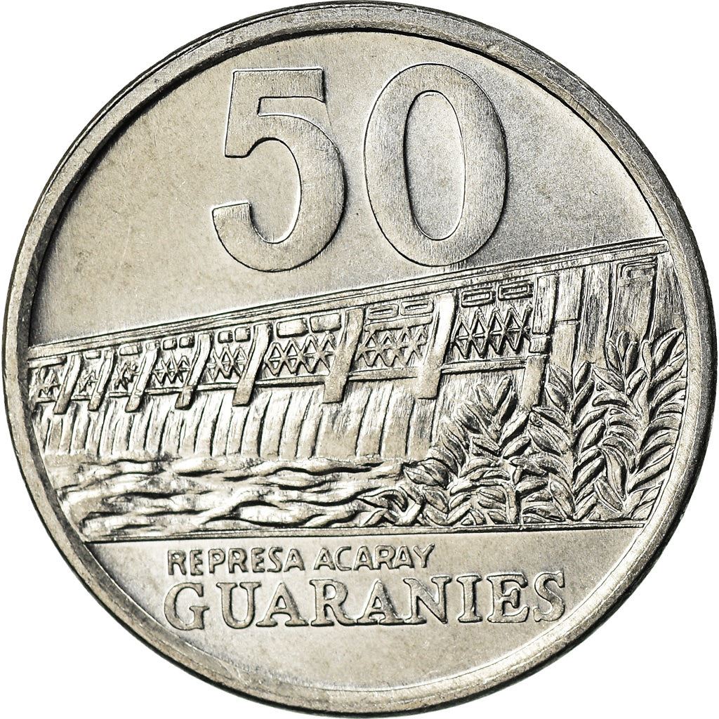Paraguay | 50 Guaranies Coin | Acaray River | KM:191b | 2006 - 2019