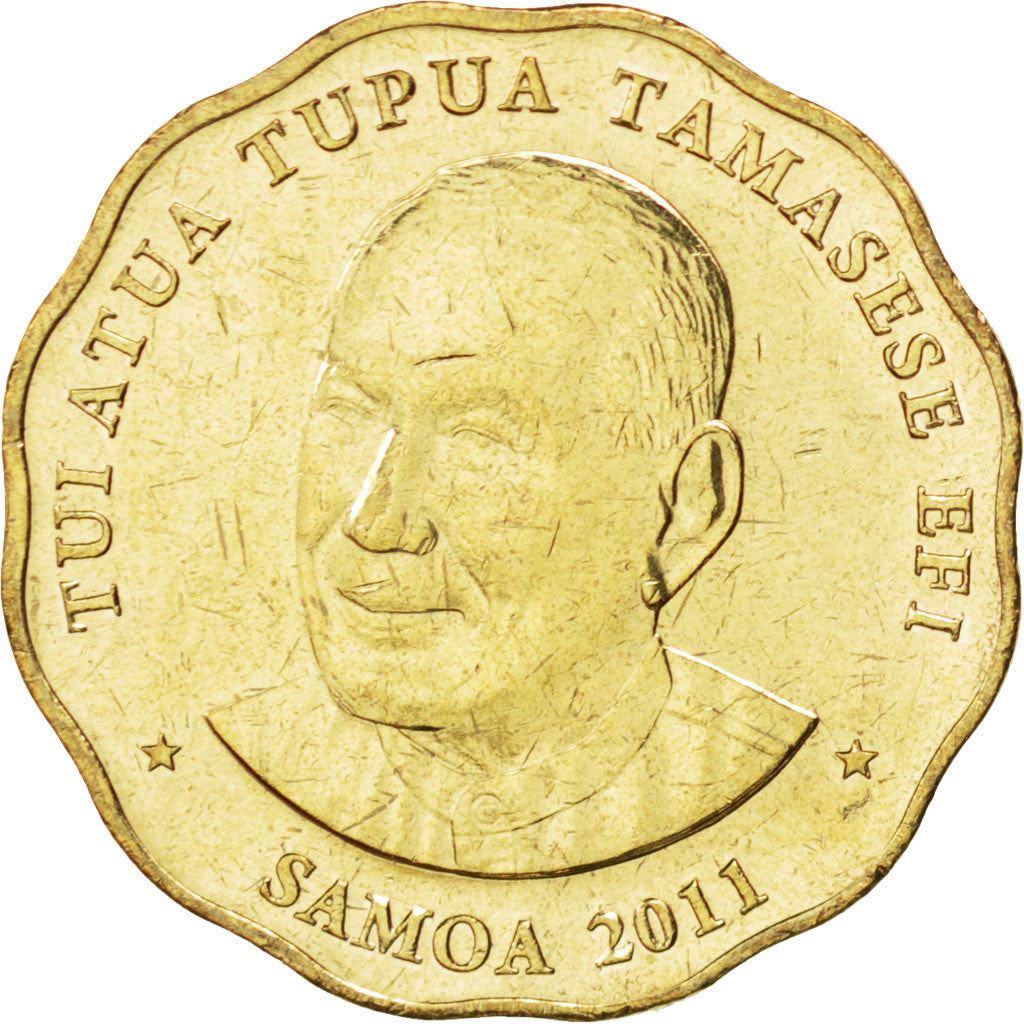 Samoa | Moneda de 2 Tala | Tui Atua Tupua Tamasese Efi | Escudo | Cruz | KM:178 | 2011 - 2015