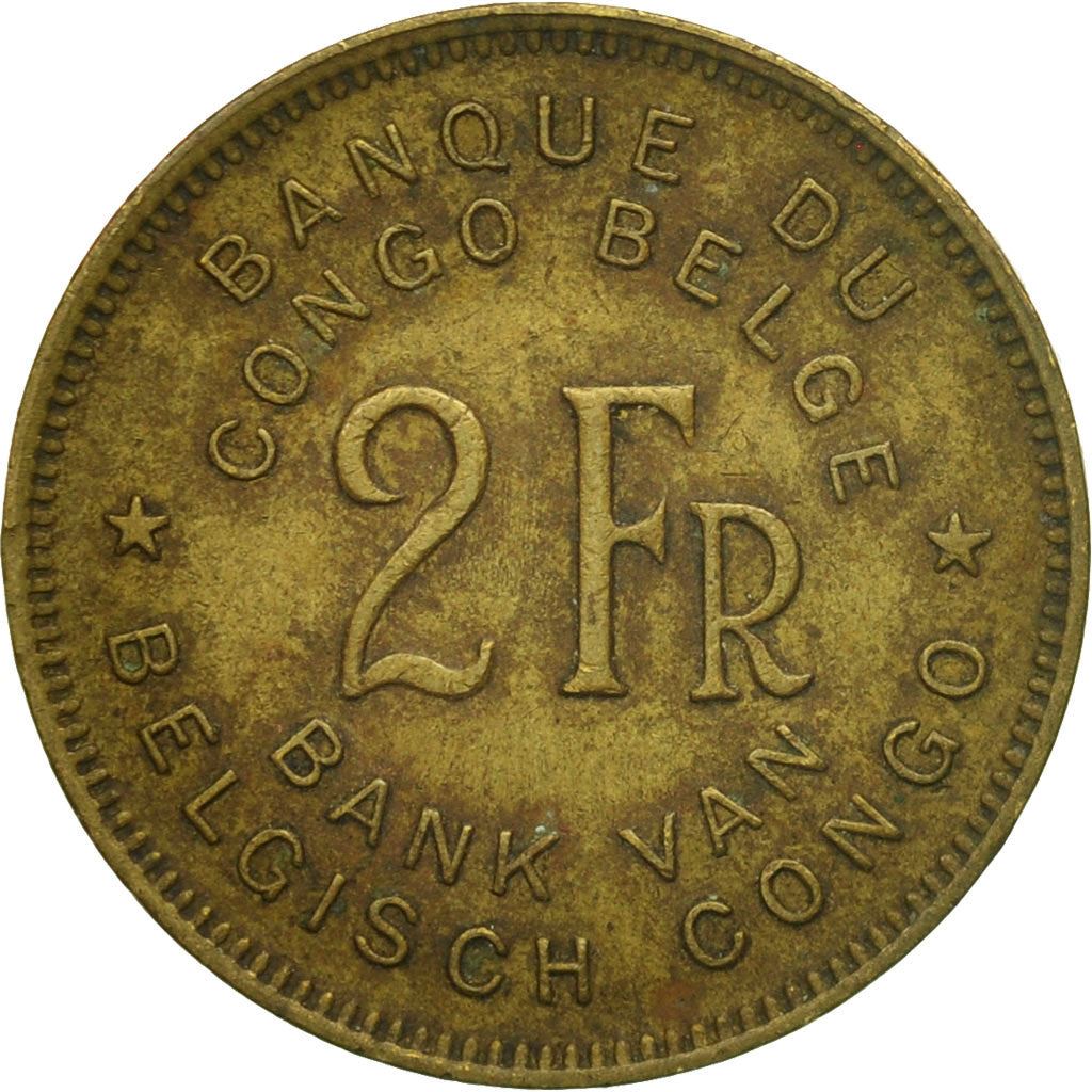 Belgian Congo | 2 Francs Coin | Elephant | Km:28 | 1946 - 1947