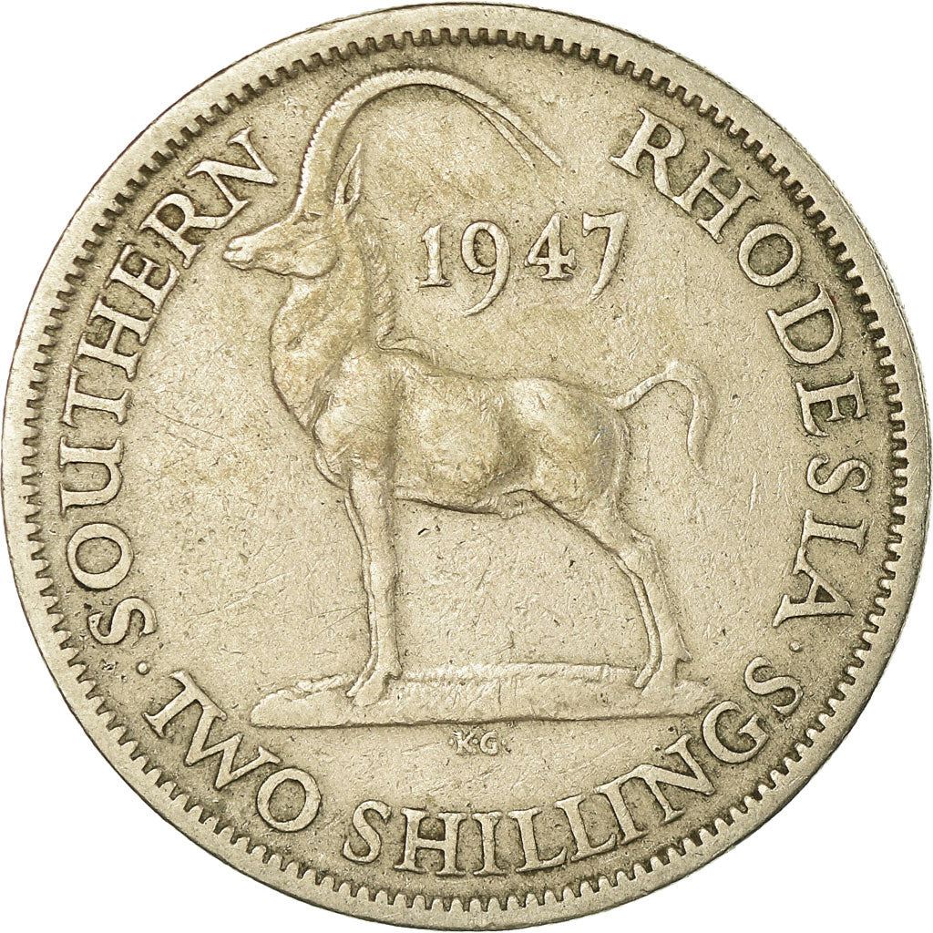 Southern Rhodesia | 2 Shillings Coin | George VI | Antelope | Km:19B | 1947