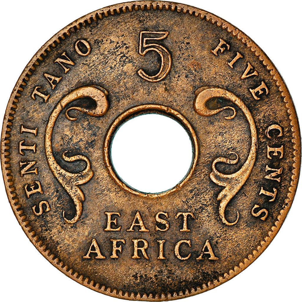 East Africa | 5 Cents Coin | Tusks | Fleurs | Km:39 | 1964