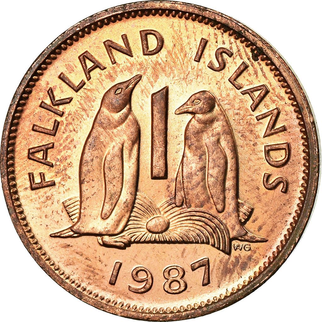 Falkland Islands | 1 Penny Coin | Gentoo Penguins | Km:2 | 1974 - 1992
