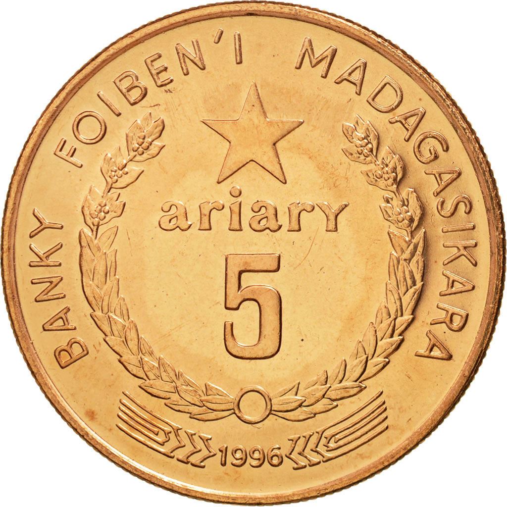 Madagascar | 5 Ariary Coin | Star | Rice | Km:23 | 1994 - 1996