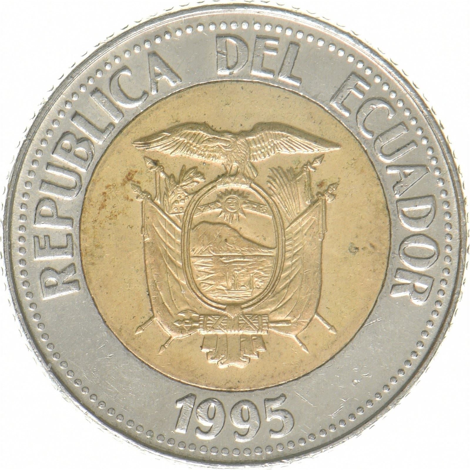 Ecuador | 500 Sucres Coin | State Reform | Isidro Ayora | Bimetallic | KM:97 | 1995