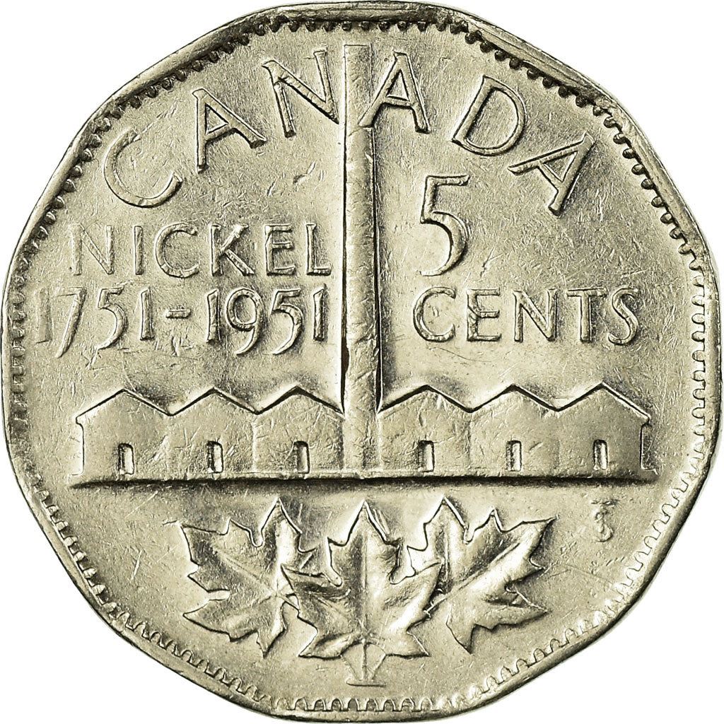 Canada | 5 Cents Coin | Discovery of Nickel | Km:48 | 1951
