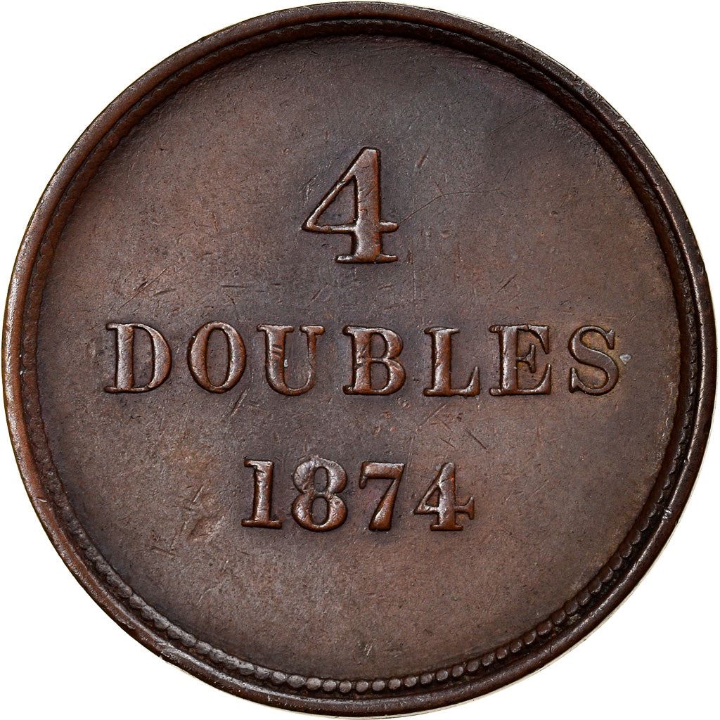 Guernsey 4 Doubles Coin | Guernsey Arms | KM5 | 1864 - 1911