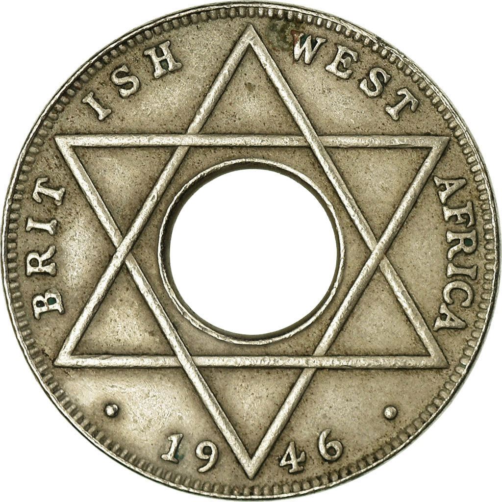 British West Africa | 1/10 Penny Coin | Crown | Hexagram | Km:20 | 1938 - 1947