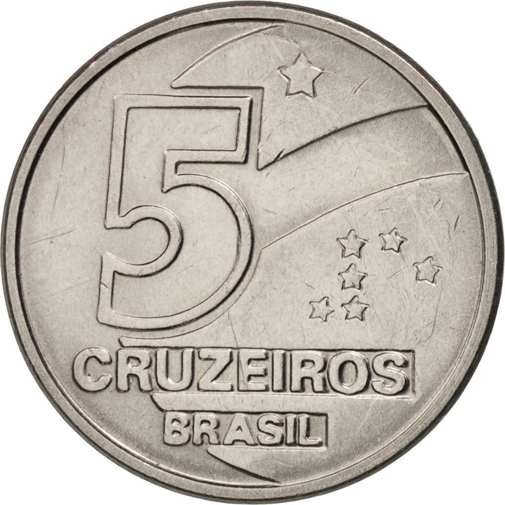 ブラジル 5 クルゼイロ硬貨 KM618 1990 - 1992
