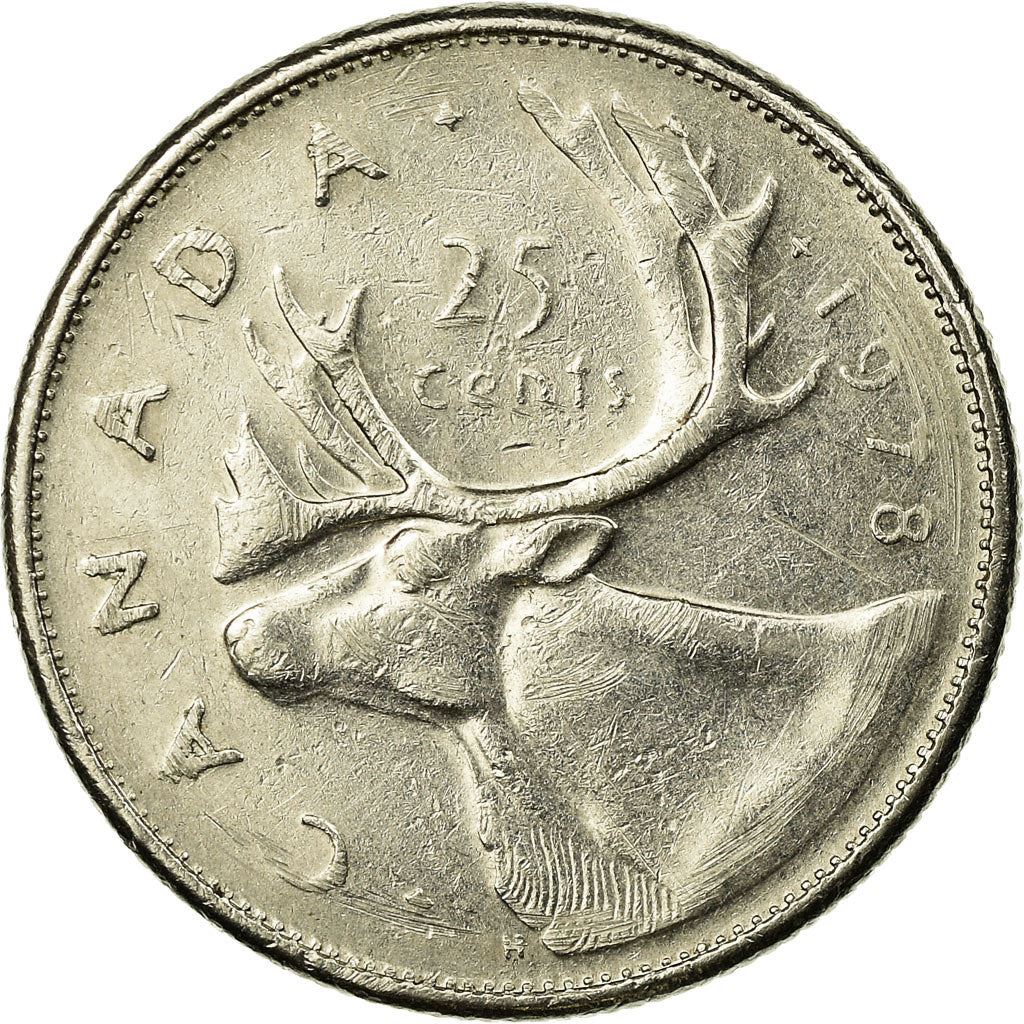 Canada | 25 cent mønt | Nikkel | 2. portræt | KM:62b | 1968-1978