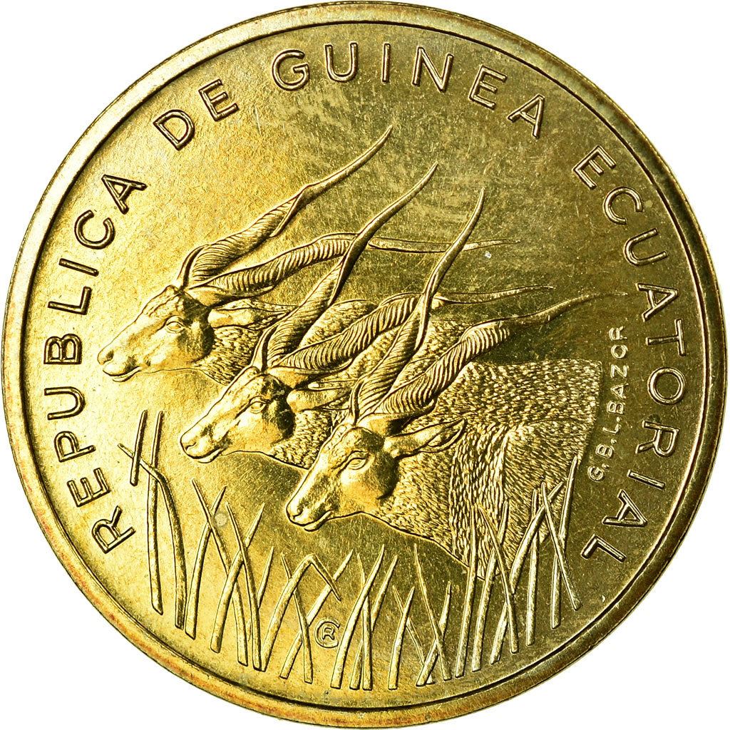 Equatorial Guinea | 5 Francos Cfa Coin | Giant Elands | Km:62 | 1985