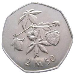 Mozambique | 2.5 Meticais Coin | Samora Machel | Cotton Plant | KM:97 | 1975