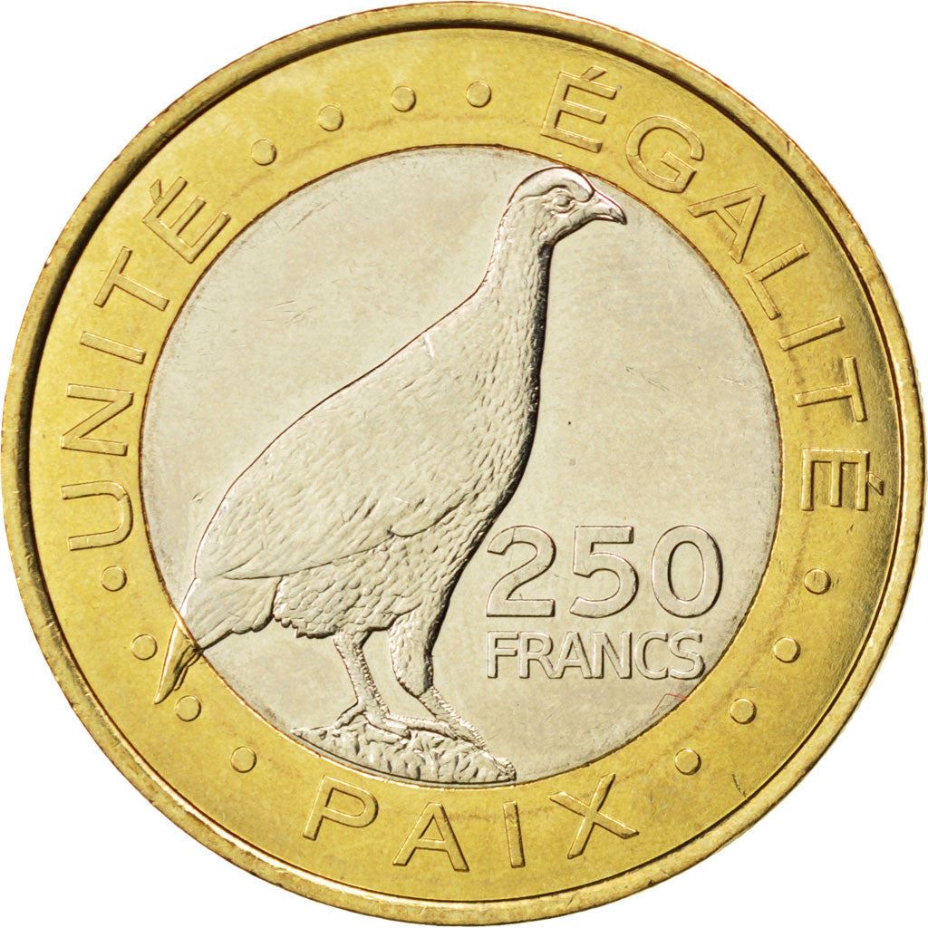 Djibouti | 250 Francs Coin | Laurel | Spear | Daggers | Francolin | KM:42 | 2012
