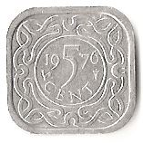 Suriname | 5 Cents Coin | Natives | KM:12.1a | 1976 - 1986