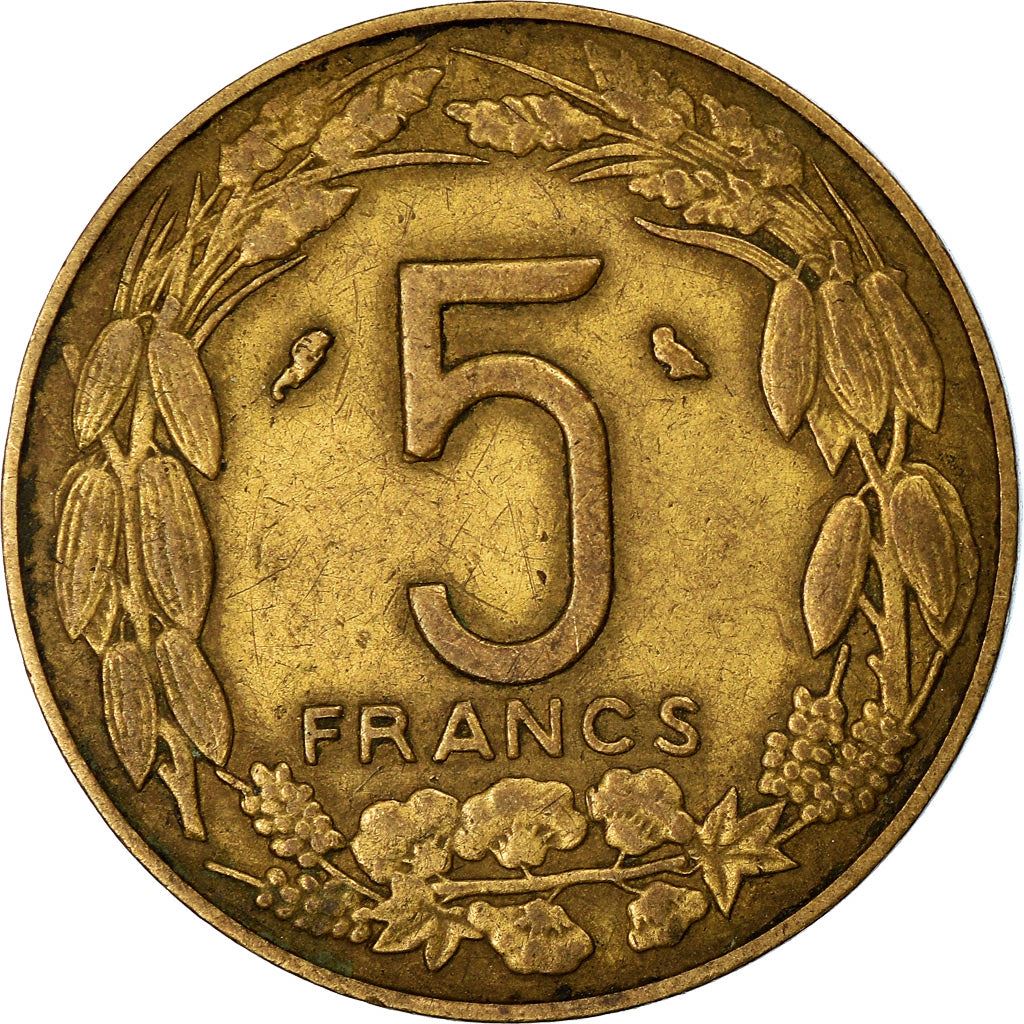 Central African States | 5 Francs Cfa Coin | Antelope | Crops | Km:1 | 1961 - 1962
