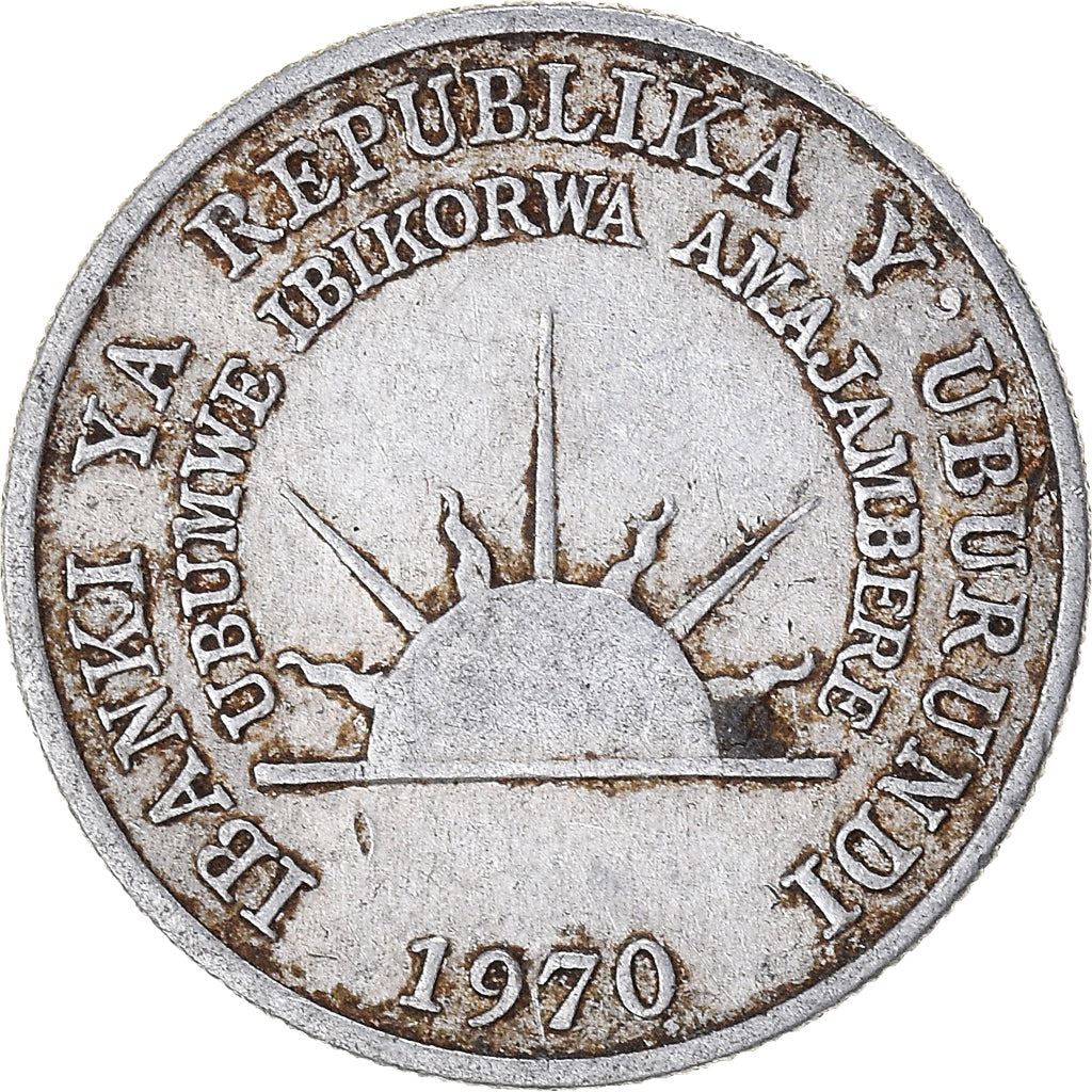 Burundi | 1 Franc Coin | Rising sun | Km:18 | 1970
