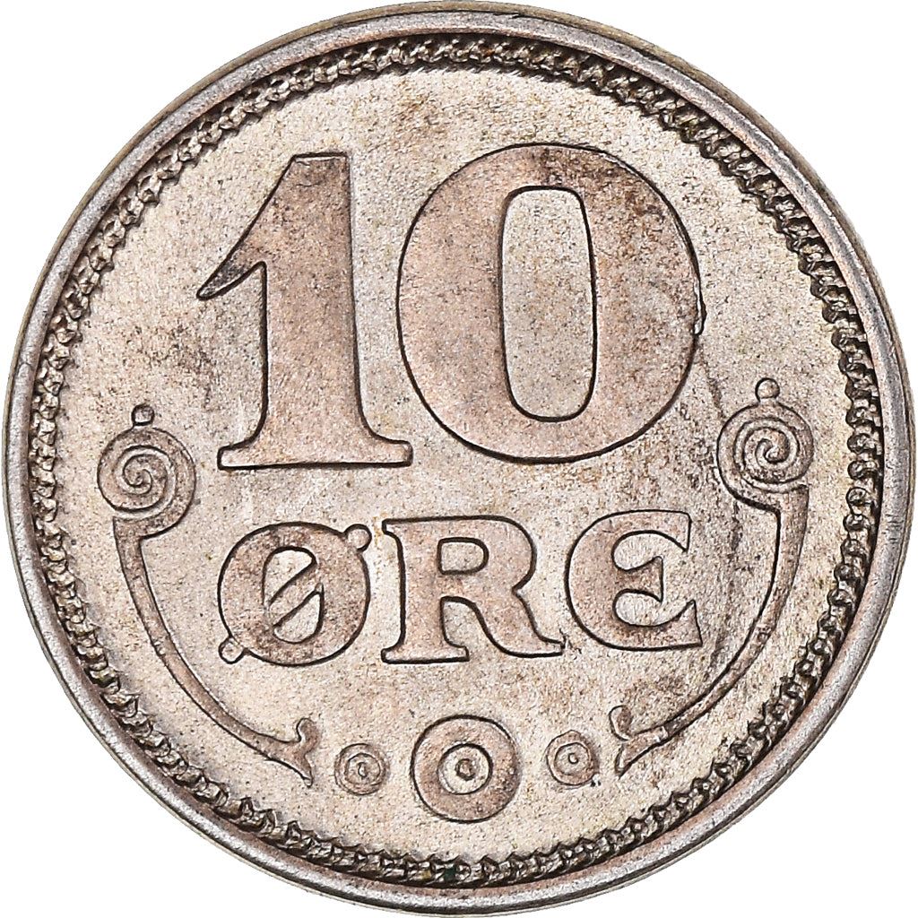 Denmark | 10 Ore Coin | Monogram | Km:818 | 1914 - 1919