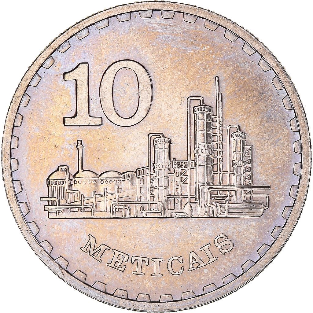 Mozambique | 10 Meticais Coin | Industrial Skyline | Km:102 | 1980